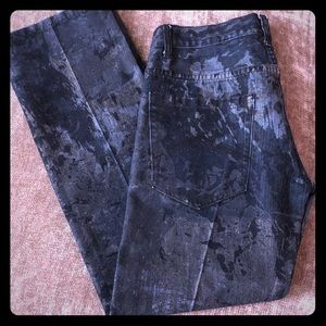 Armani jeans glitter stitching camo style gold